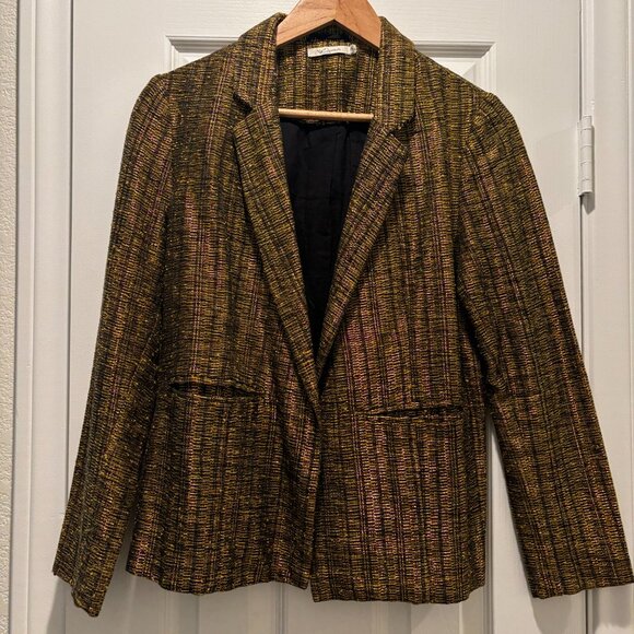 Bronze Tweed Tie Waist Blazer FR 36 US S - Picture 2 of 5